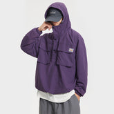 Unisex Jacket Sports Jacket Shell Jacket Loose Mechanical Style Outdoor Hooded Jacket